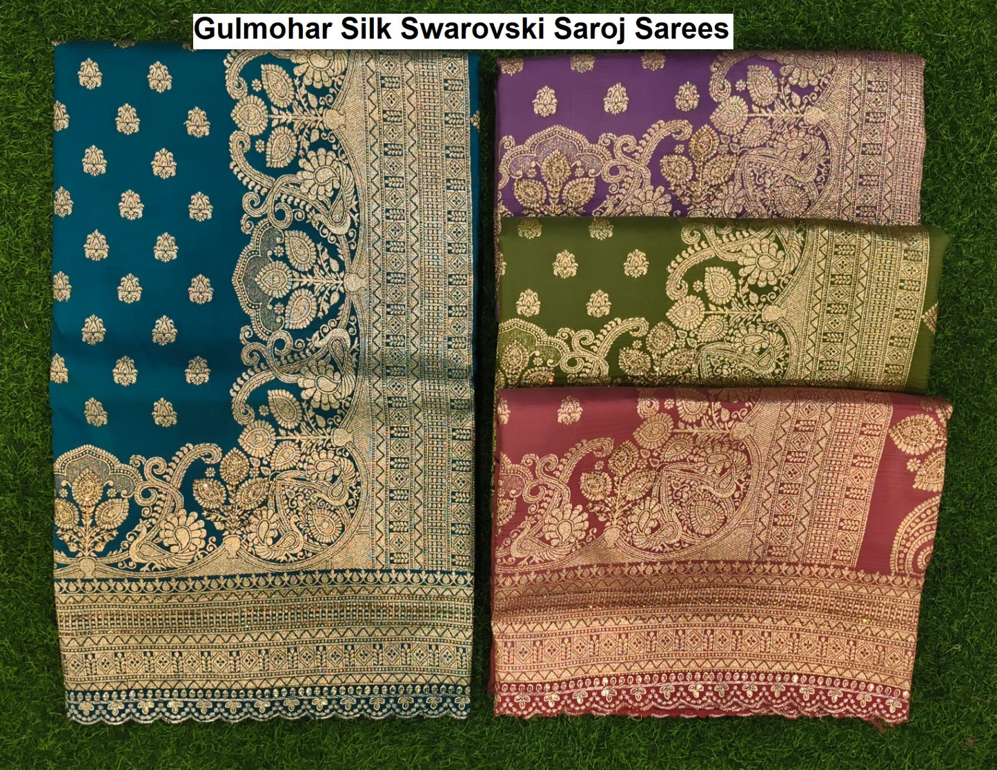 Gulmohar Silk Swarovski Saroj Sarees Manufacturer