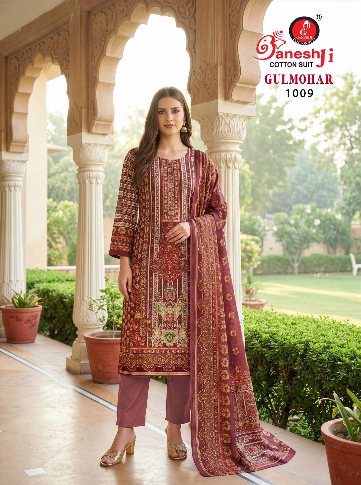 Gulmohar Vol 1 Ganeshji Reyon Karachi Salwar Suits Exporter