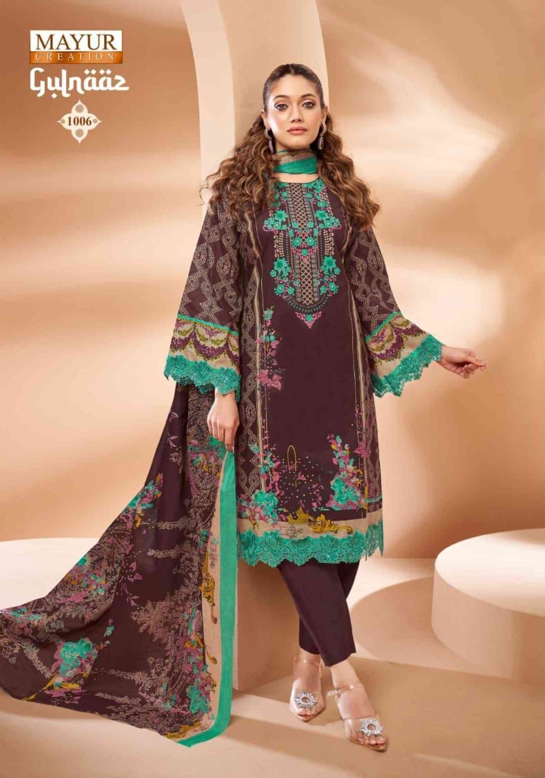 Gulnaaz Vol 1 Mayur Creation Cambric Karachi Readymade Suits Wholesaler