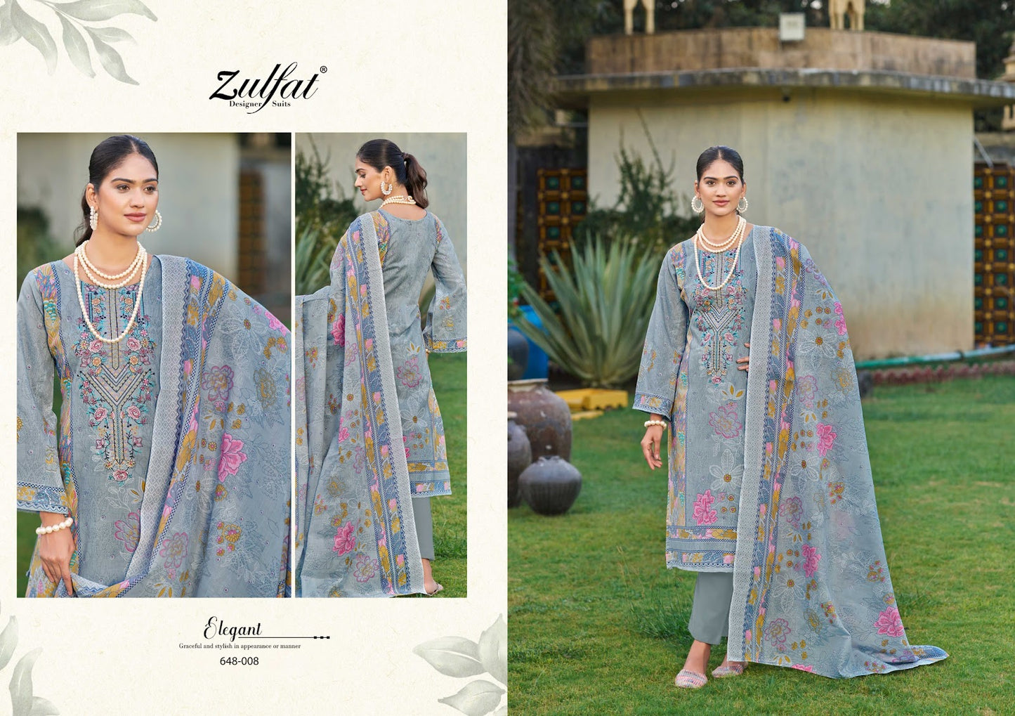Gulnaaz Vol 3 Zulfat Designer Pure Cotton Pant Style Suits Manufacturer India