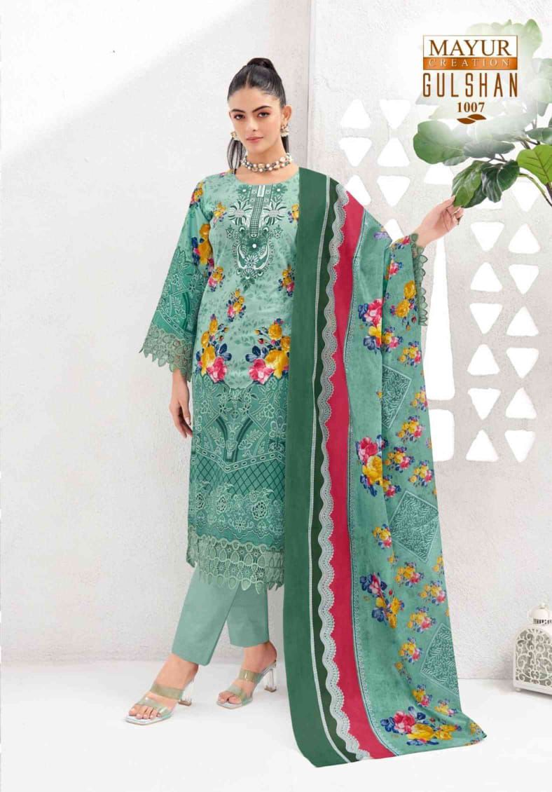 Gulshan Vol 1 Mayur Creation Lawn Cotton Karachi Salwar Suits Wholesaler