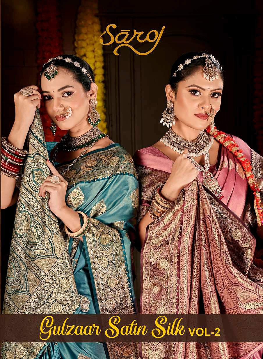 Gulzaar Satin Silk Vol 2 Saroj Sarees Manufacturer Gujarat