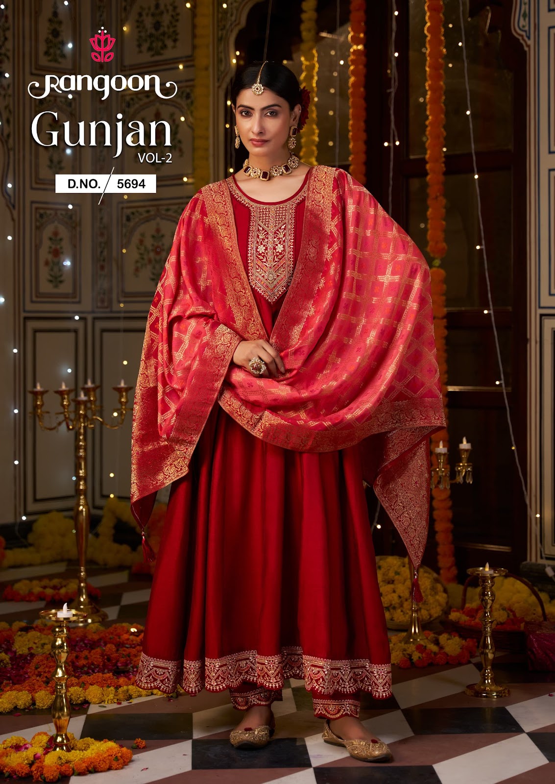 Gunjan Vol 2 Rangoon Silk Readymade Anarkali Suits Wholesale Price