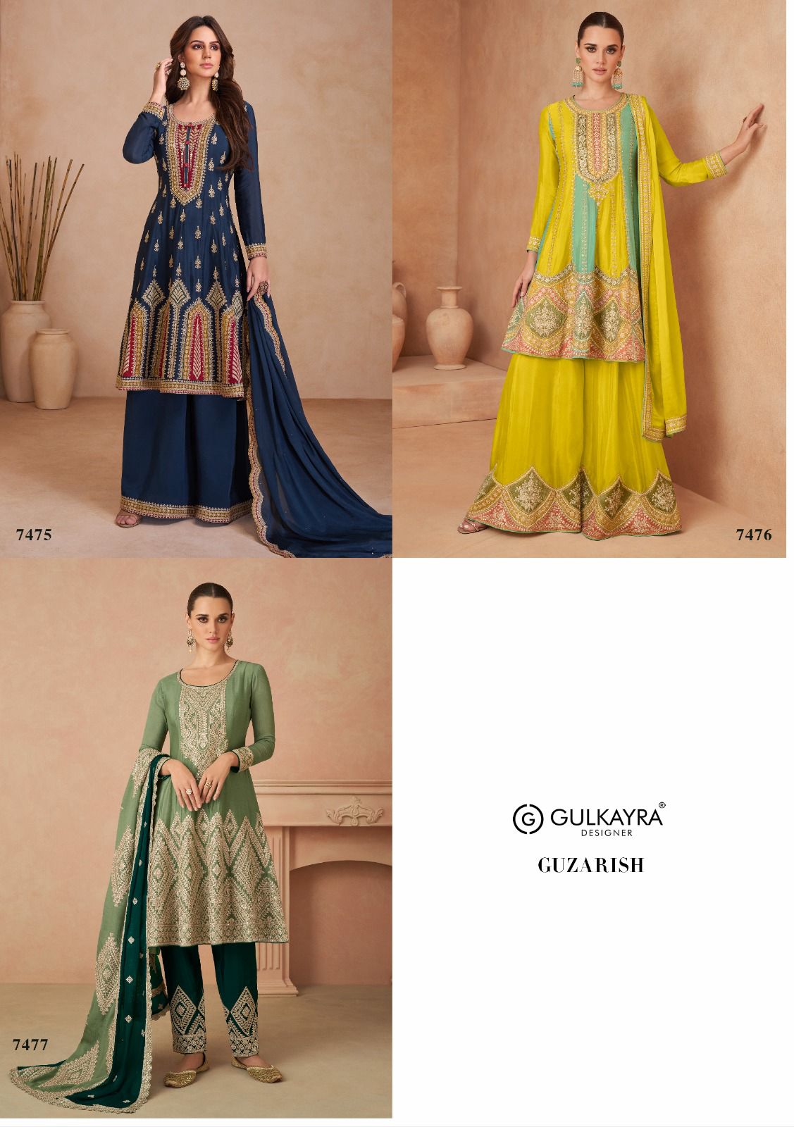 Guzarish Gulkayra Designer Chinon Readymade Suits Supplier India