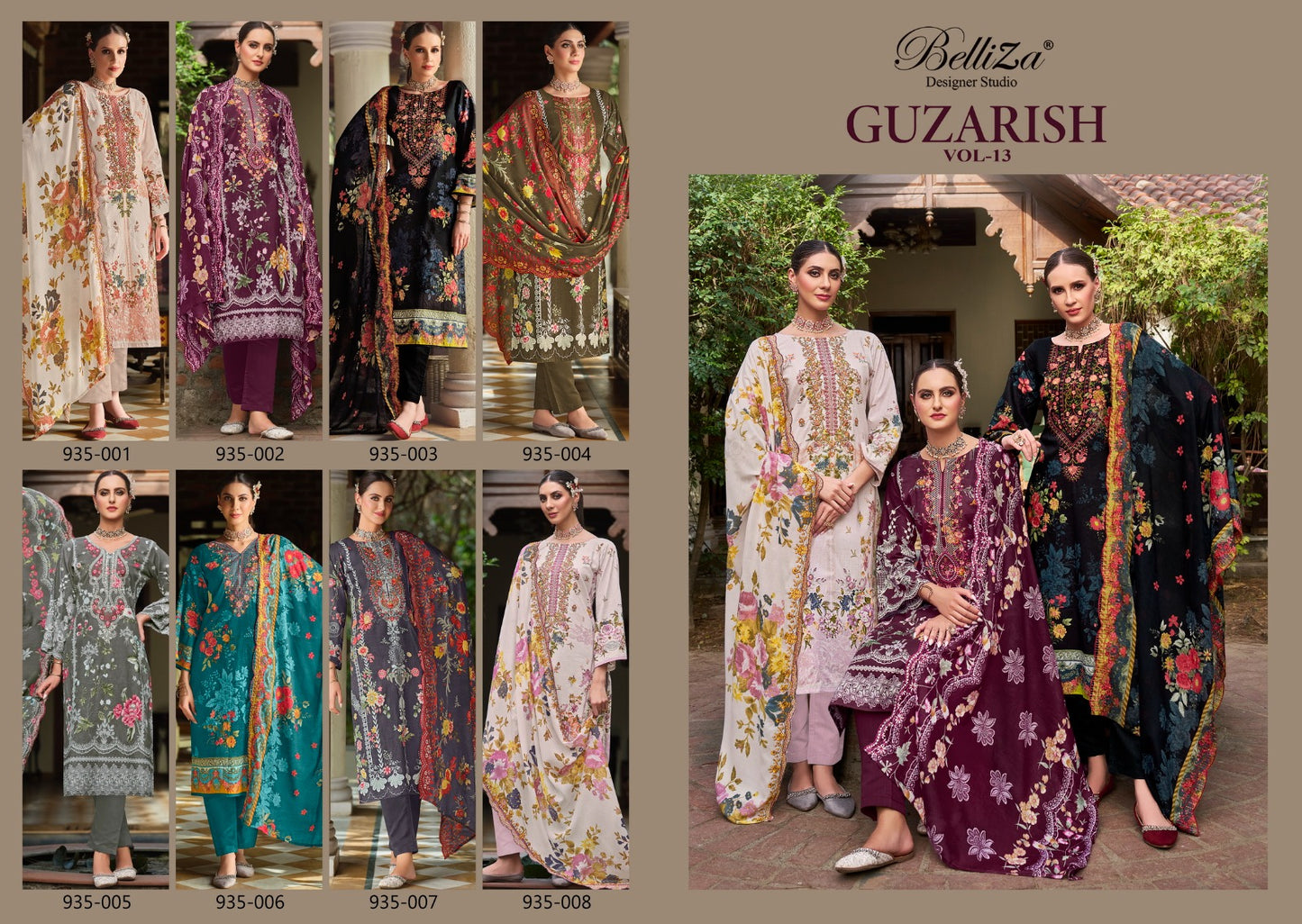 Guzarish Vol 13 Belliza Designer Studio Cotton Karachi Salwar Suits Wholesaler Ahmedabad