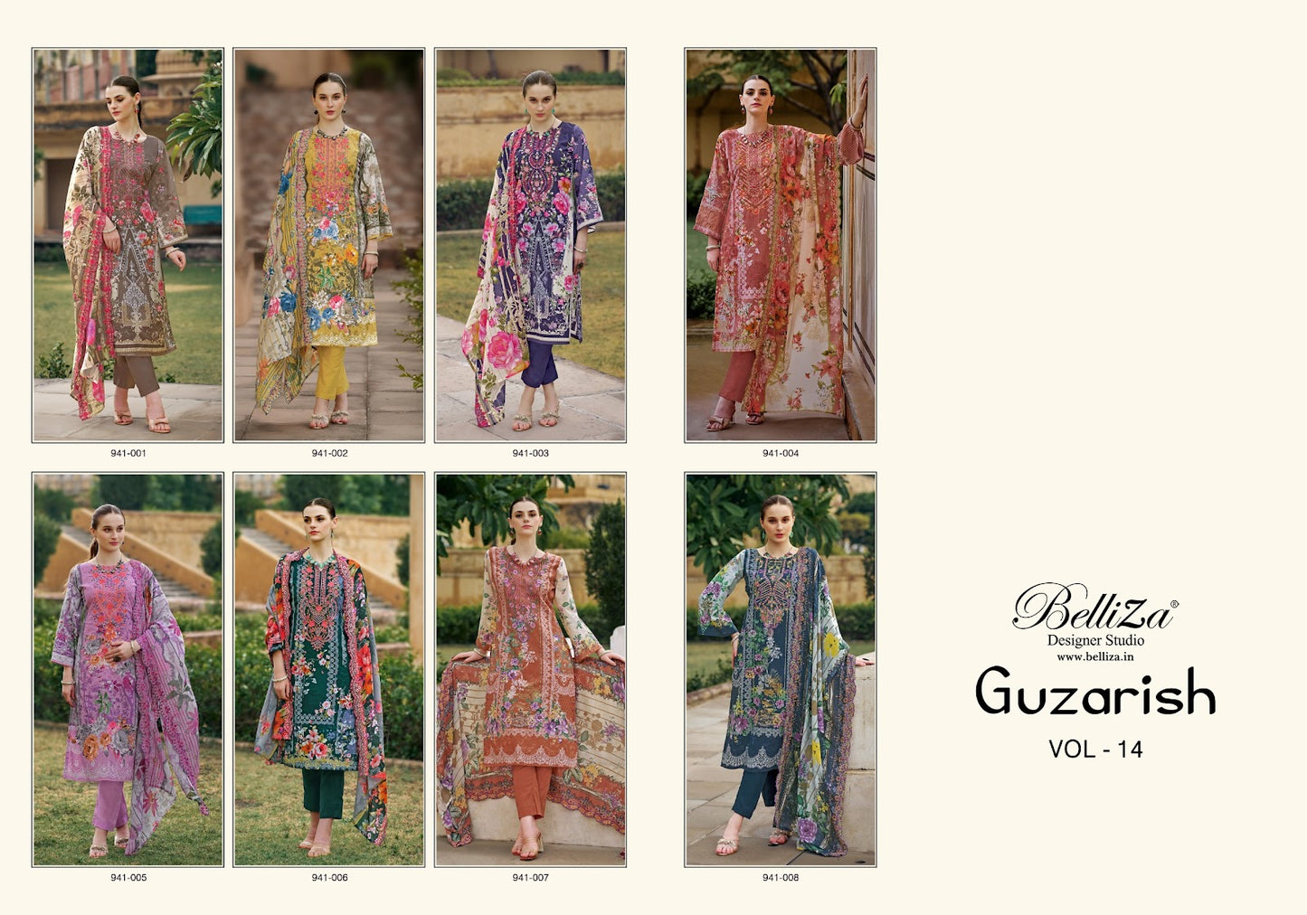 Guzarish Vol 14 Belliza Designer Studio Cotton Karachi Salwar Suits Exporter Gujarat