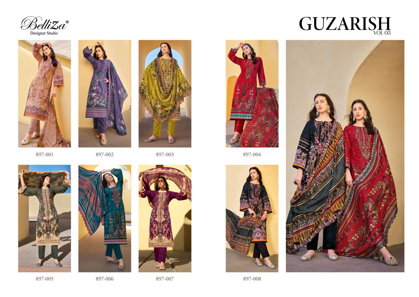 Guzarish Vol 5 Belliza Designer Studio Cotton Pant Style Suits