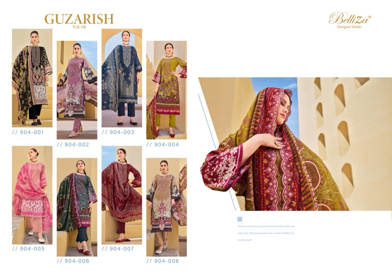 Guzarish Vol 6 Belliza Designer Studio Cotton Pant Style Suits