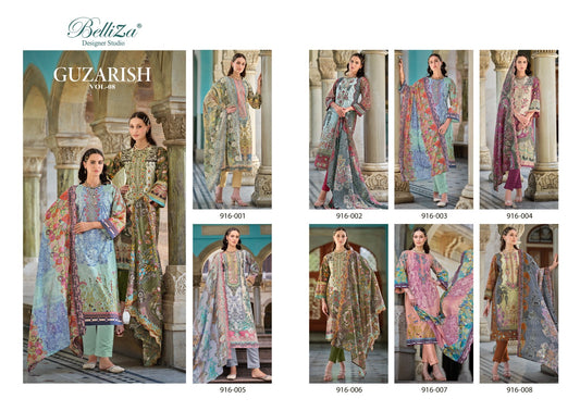 Guzarish Vol 8 Belliza Designer Studio Pure Cotton Karachi Salwar Suits Wholesale Rate