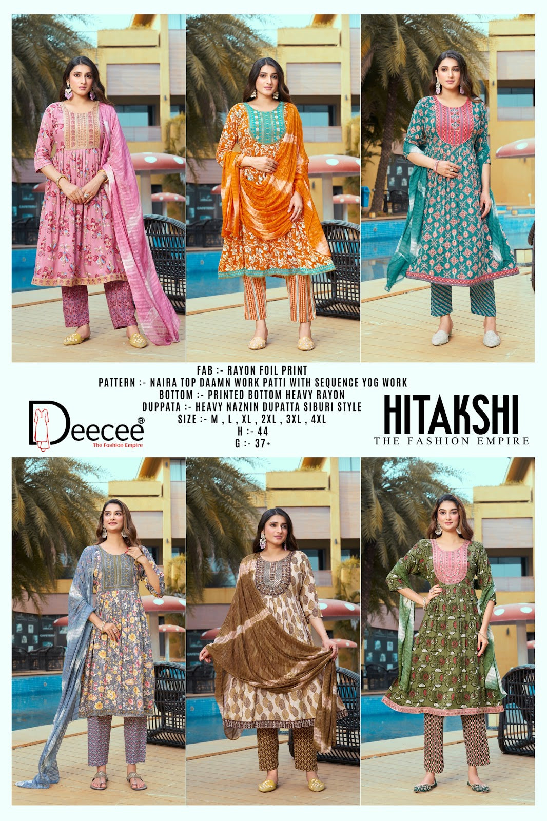 Hitakshi Deecee Rayon Readymade Pant Style Suits Exporter India