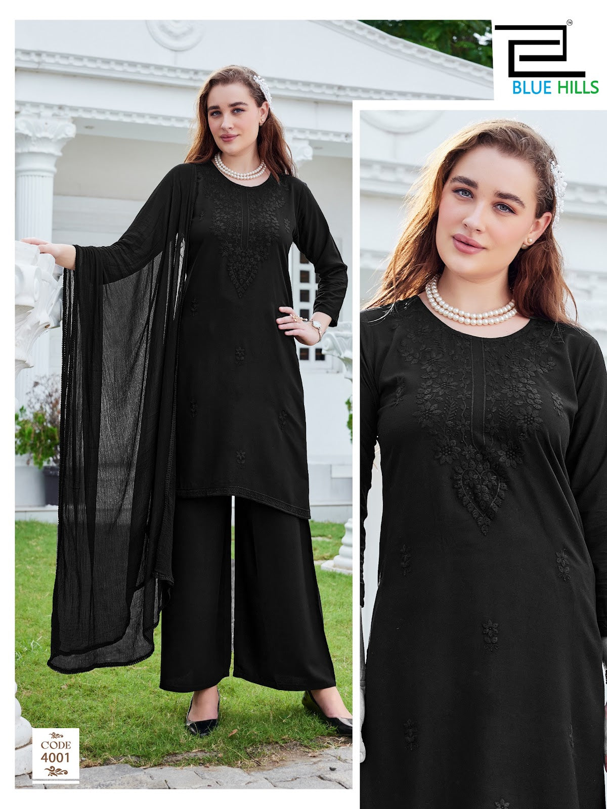 Haania Blue Hills Rayon 14Kg Readymade Plazzo Style Suits Exporter India