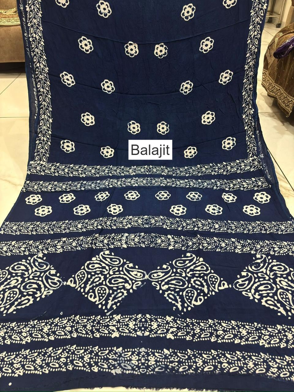 Hand Made Batik Balajit Rayon Sarees Manufacturer Ahmedabad