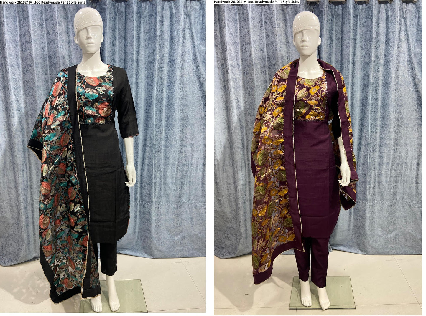 Handwork 261024 Mittoo Slub Readymade Pant Style Suits Supplier