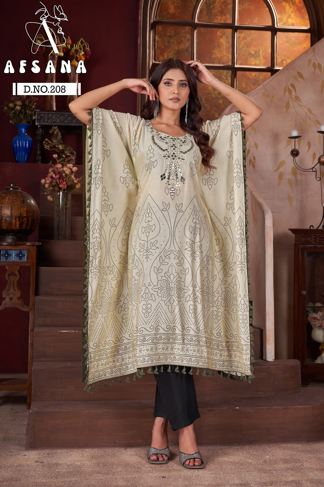 Handwork D No 208 Afsana Modal Kaftan Pant Set Manufacturer Gujarat