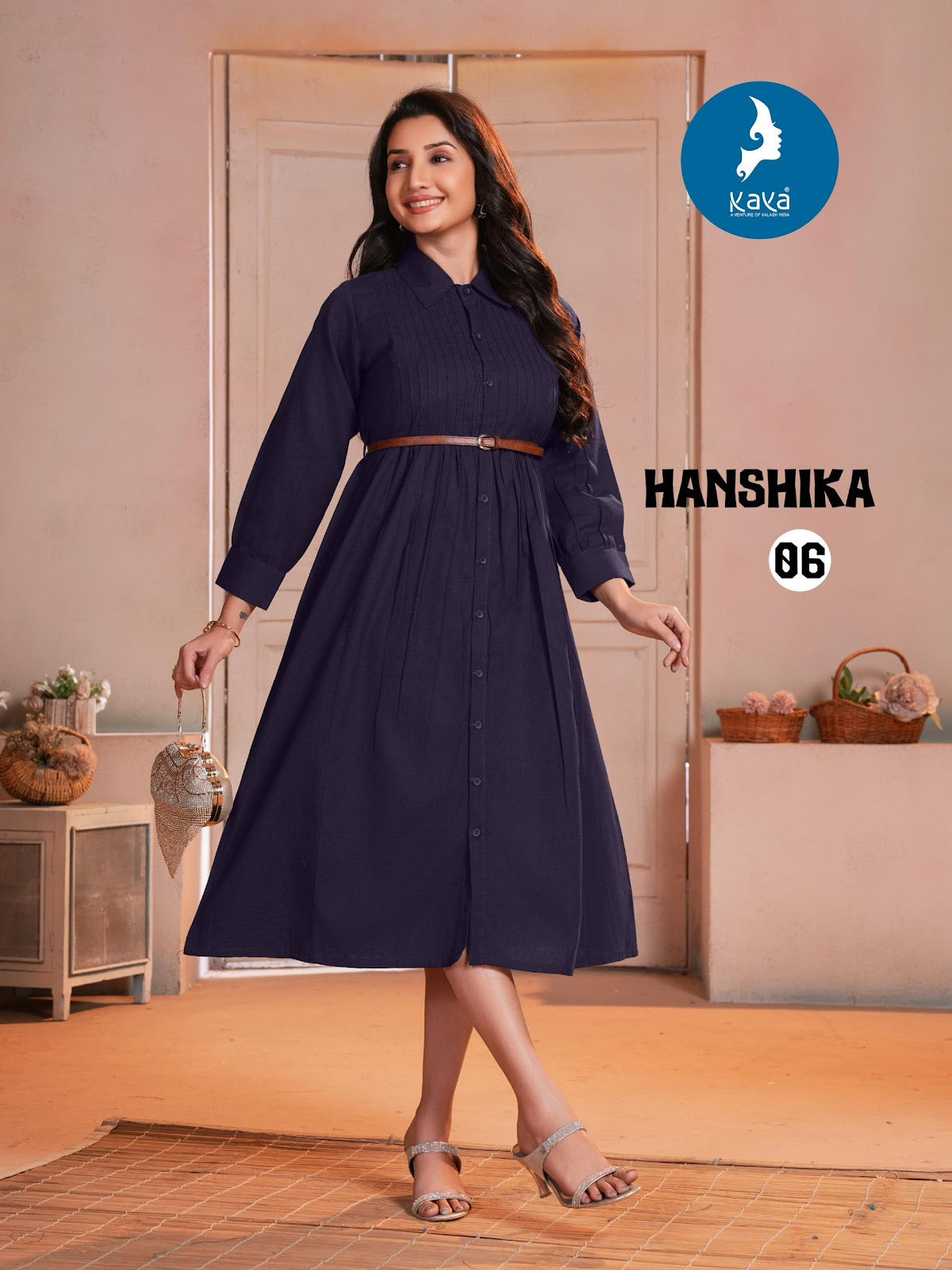 Hanshika Kaya Flex Cotton Midi Dress Wholesaler