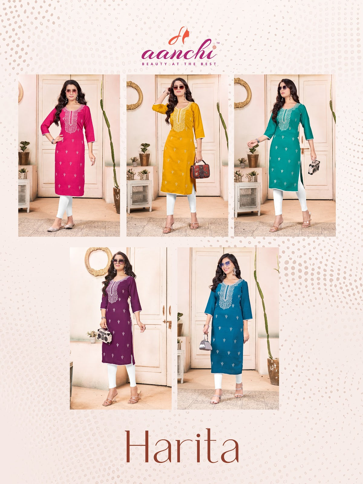 Harita Aanchi Vatican Straight Cut Kurtis Supplier Ahmedabad