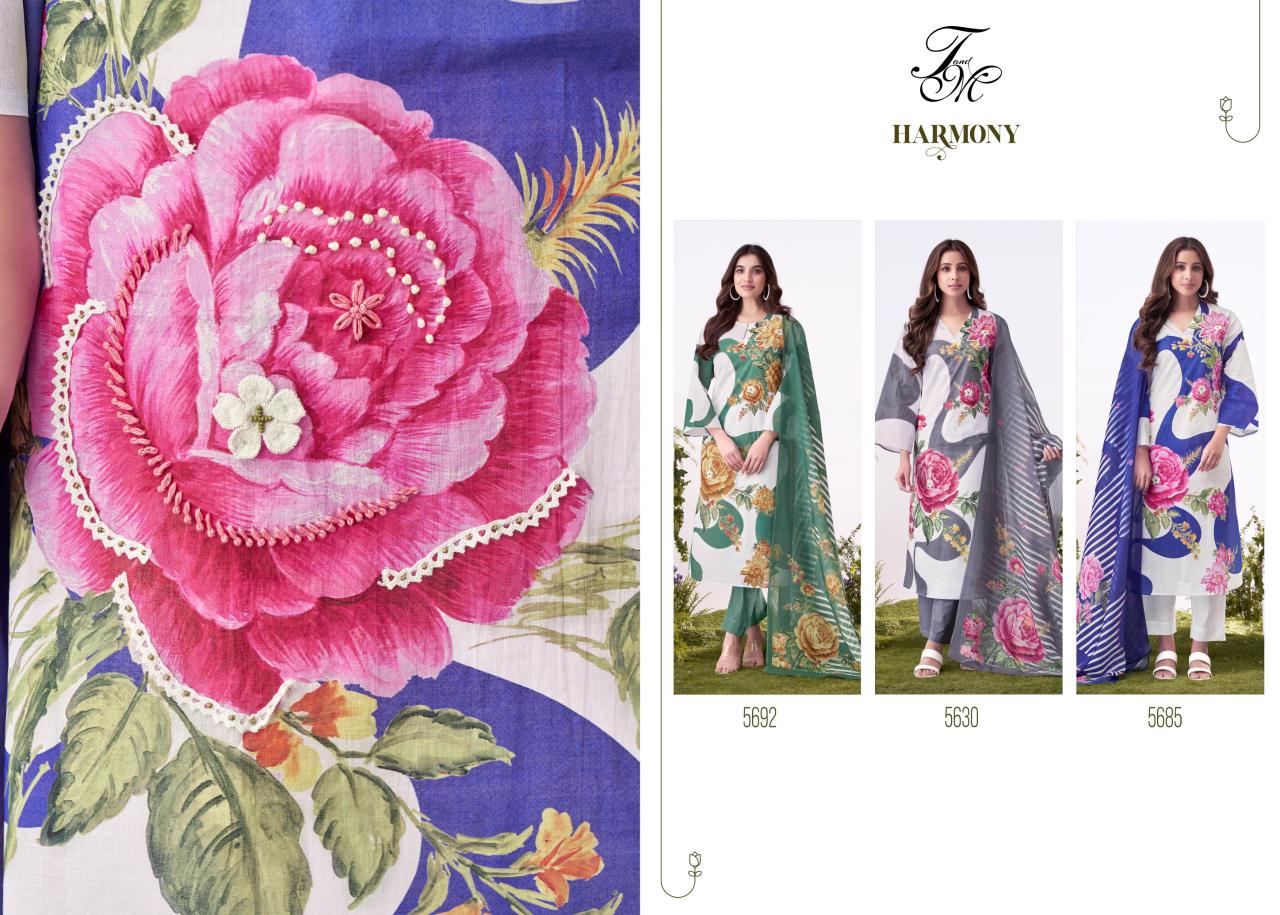 Harmony Tm Pure Organdy Plazzo Style Suits Manufacturer