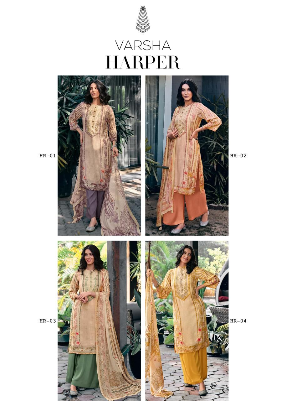 Harper Varsha Fashions Viscose Muslin Plazzo Style Suits