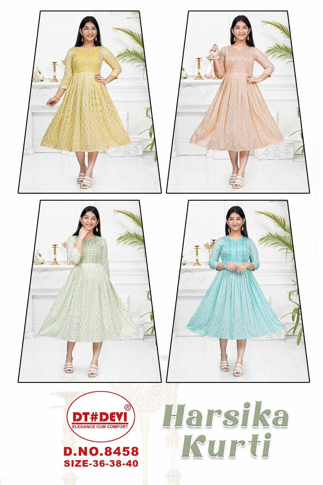 Harsika 8458 Dt Devi Capsule Girls Kurti Wholesaler