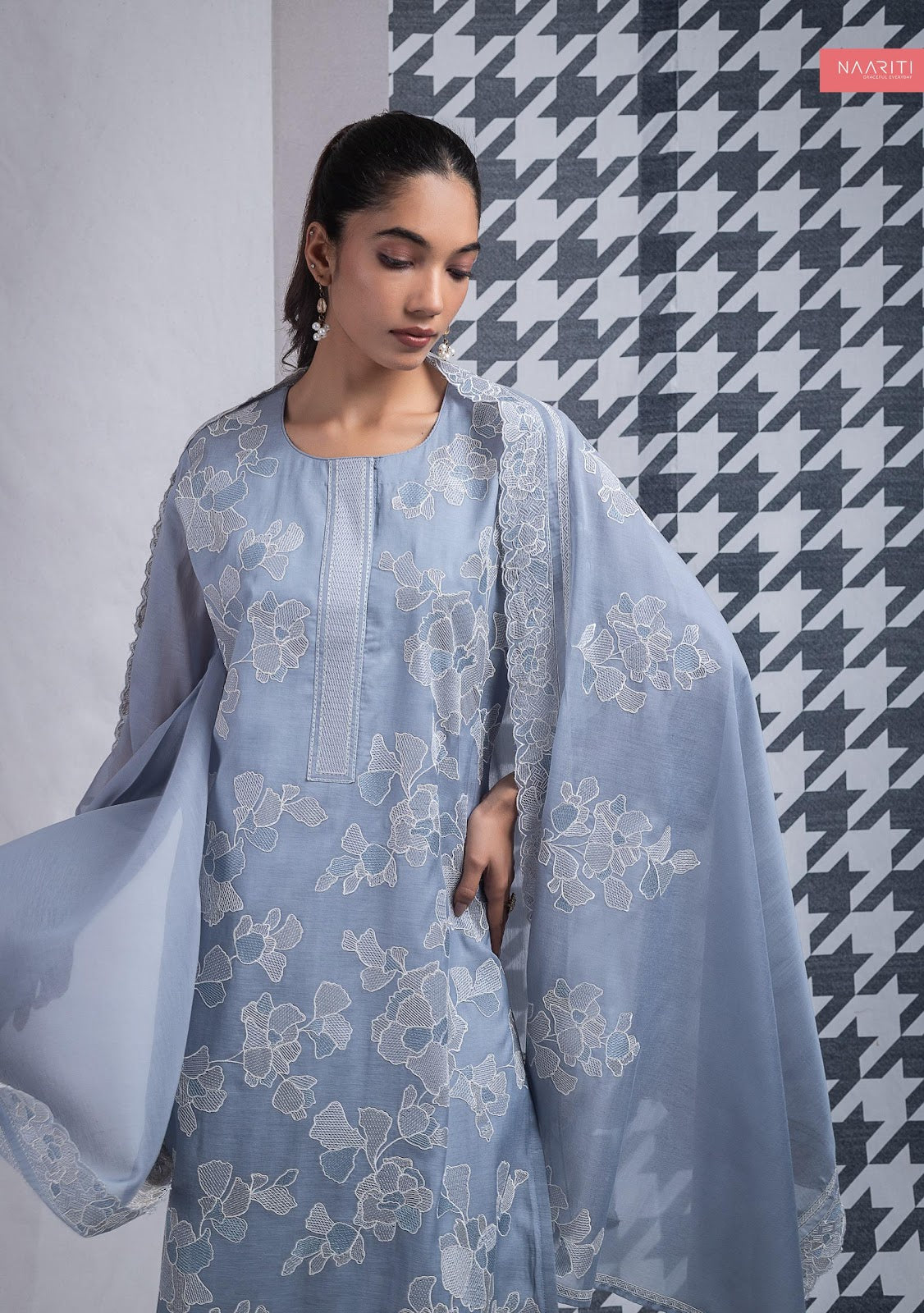 Harveen Naariti Mul Chanderi Pant Style Suits Manufacturer Ahmedabad