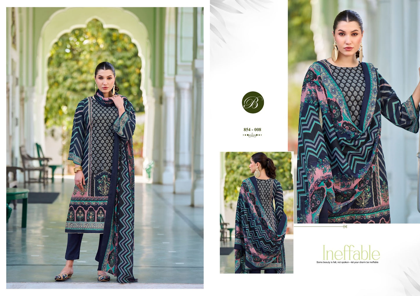 Haseen Belliza Designer Studio Cotton Karachi Readymade Suits Exporter Ahmedabad