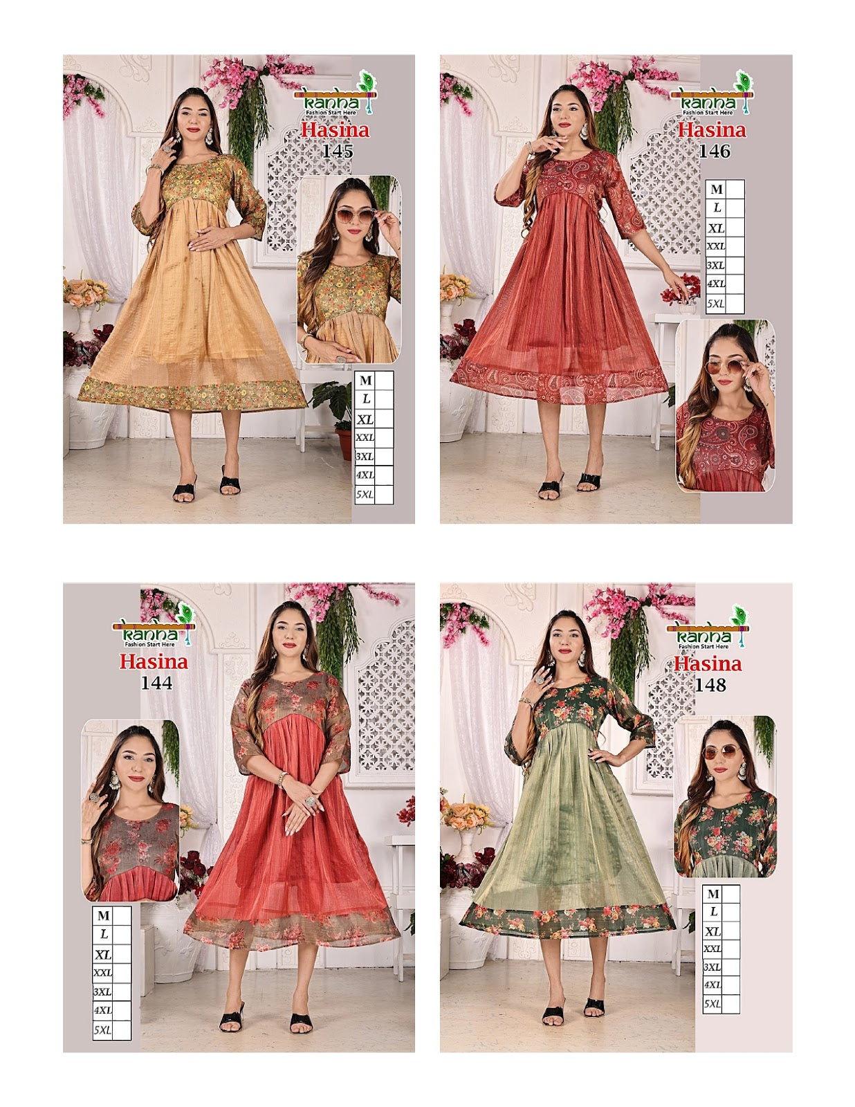 Hasina Kanha Tissue Kurtis Wholesale Price