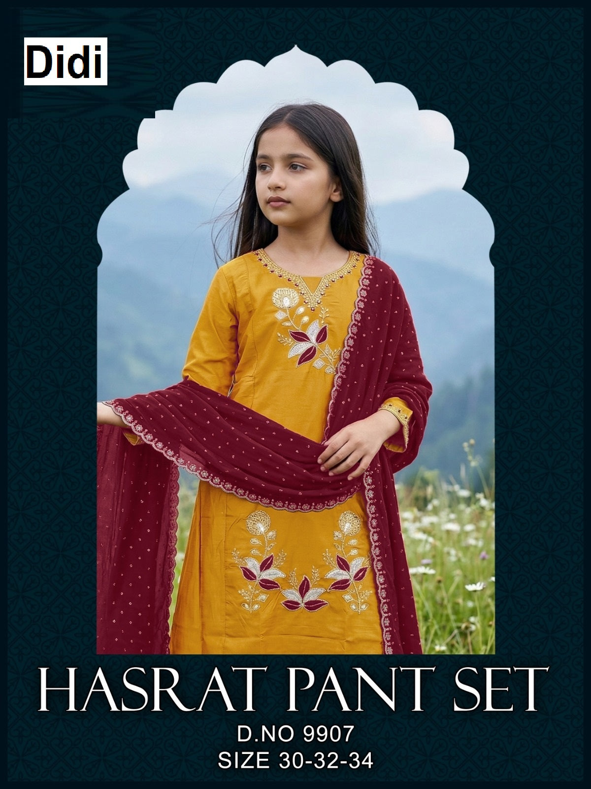 Hasrat Dn 9907 Didi Vichitra Silk Girls Readymade Pant Suits Wholesaler
