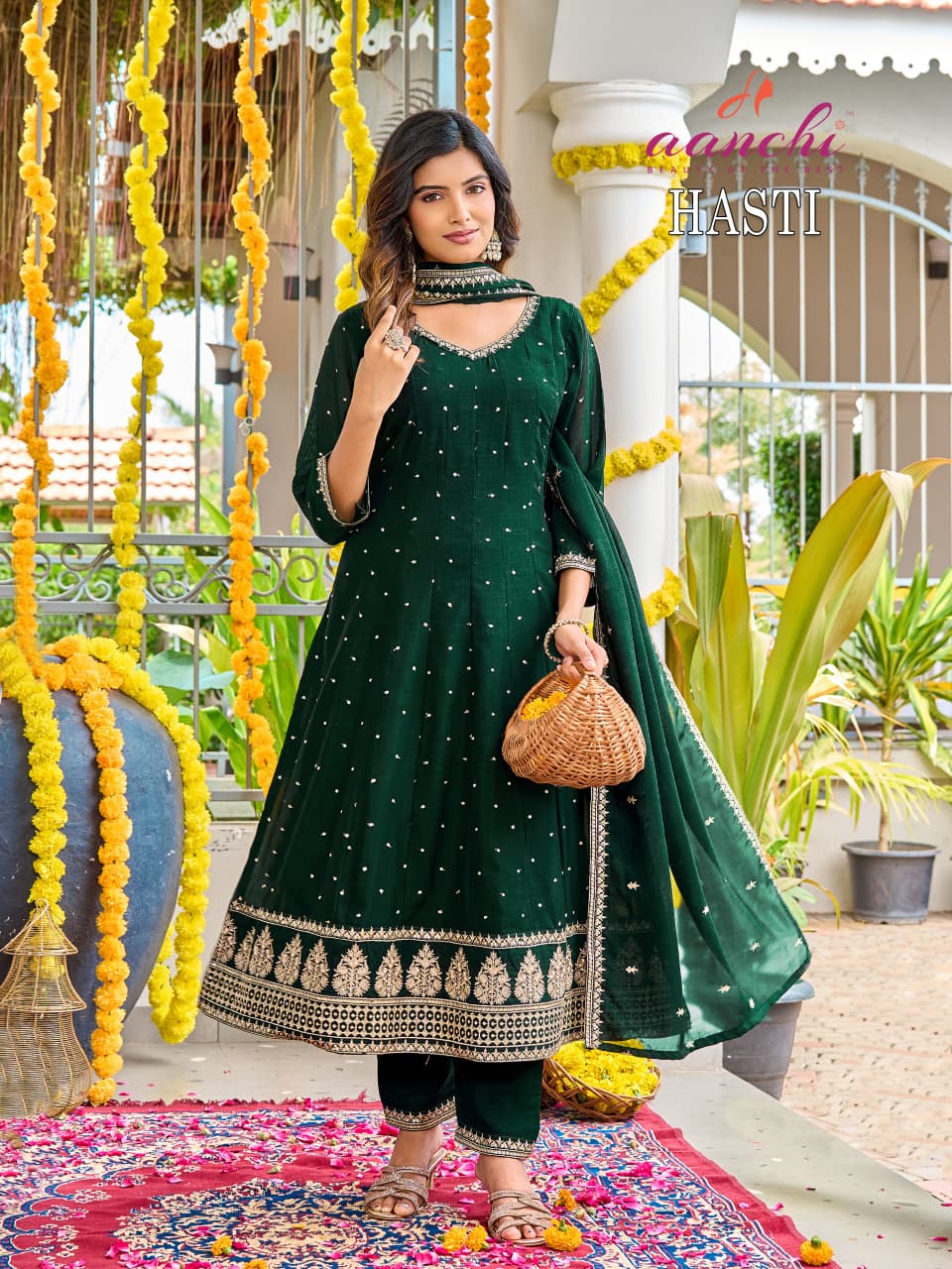 Hasti Aanchi Vichitra Silk Readymade Anarkali Suits Manufacturer Ahmedabad