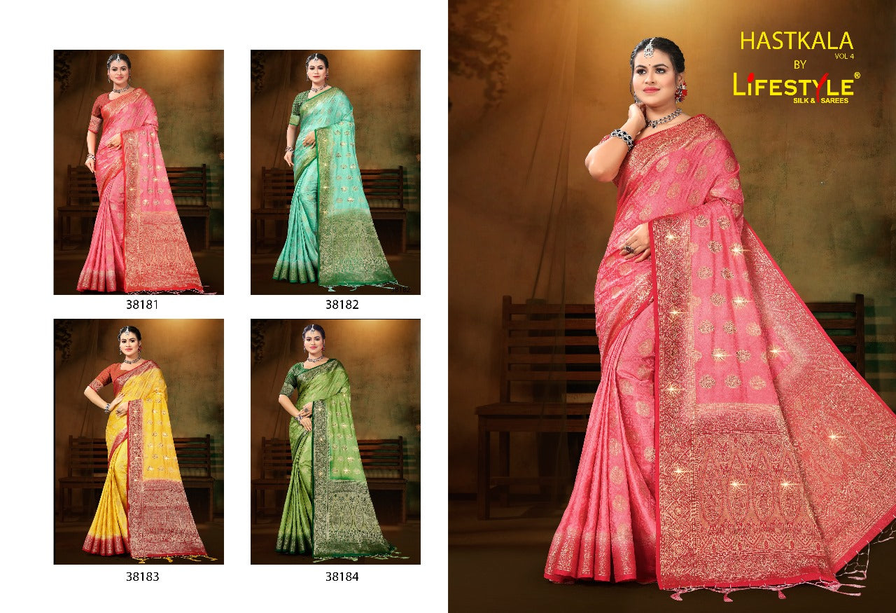 Hastkala Vol 4 Lifestyle Nylon Sarees Wholesale Price