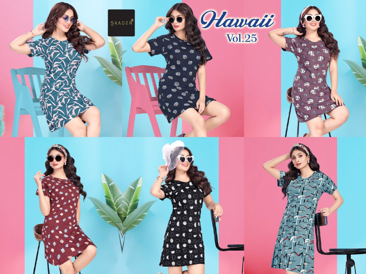 Hawaii Vol 25 Skager Cotton Short Night Gown Wholesale Rate