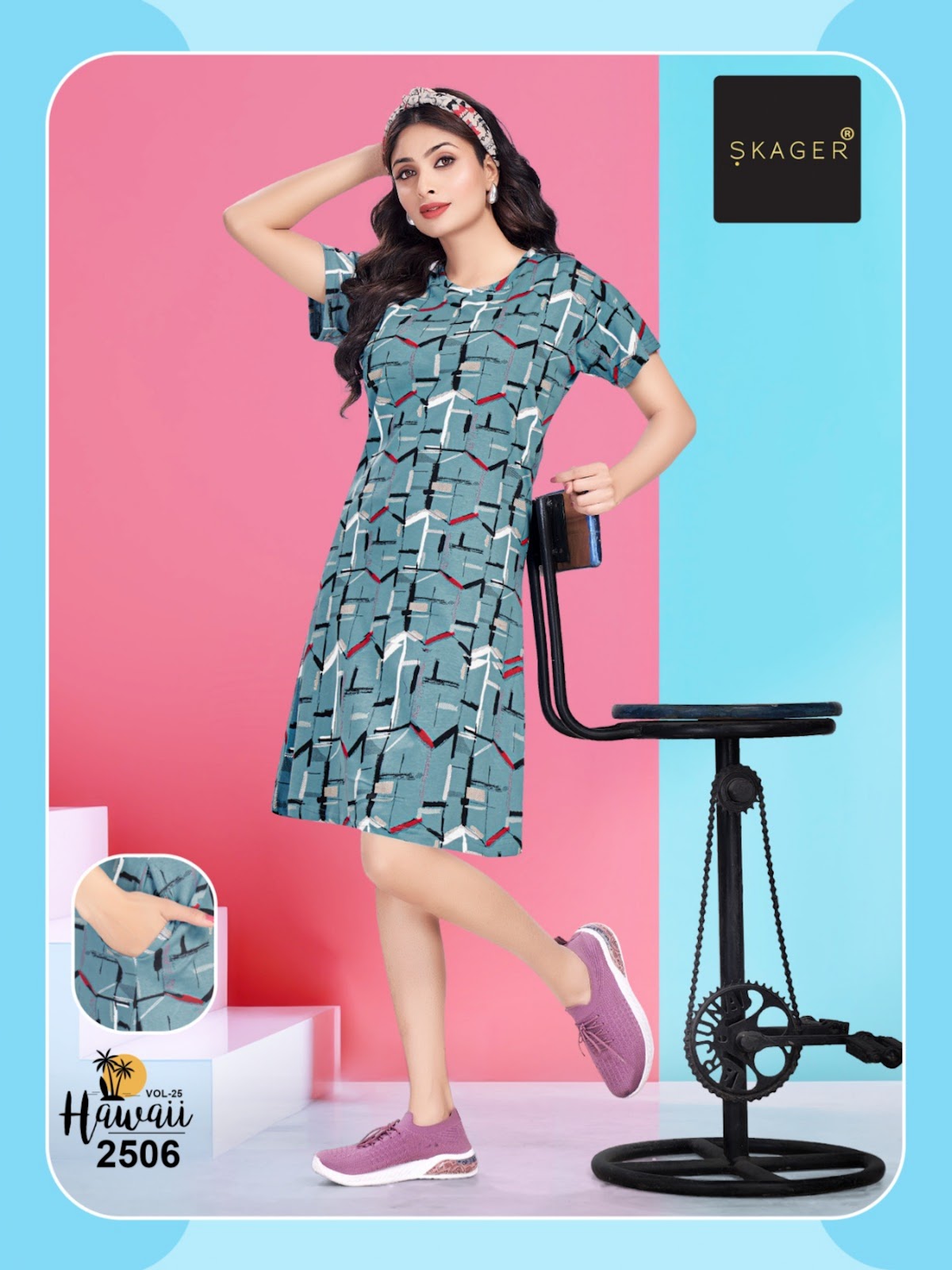 Hawaii Vol 25 Skager Cotton Short Night Gown Wholesale Rate