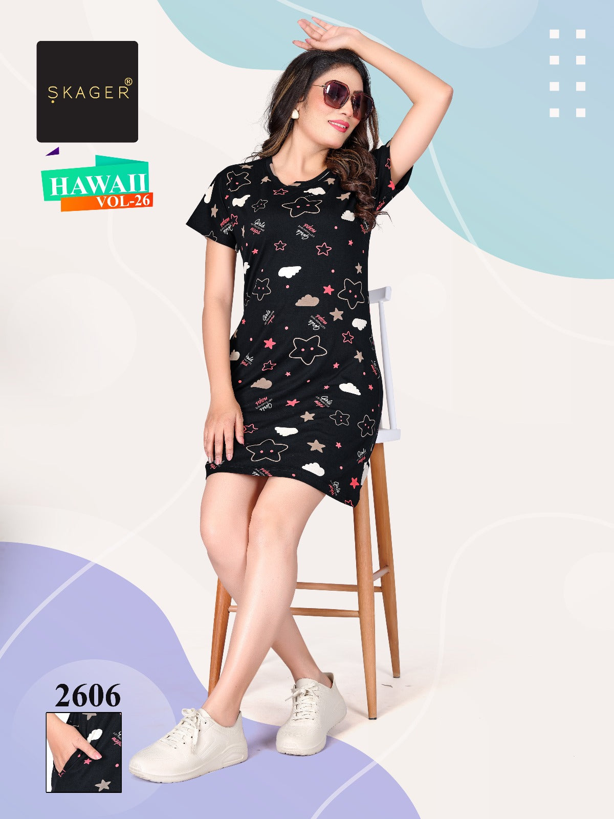 Hawaii Vol 26 Skager Cotton Short Night Gown Exporter