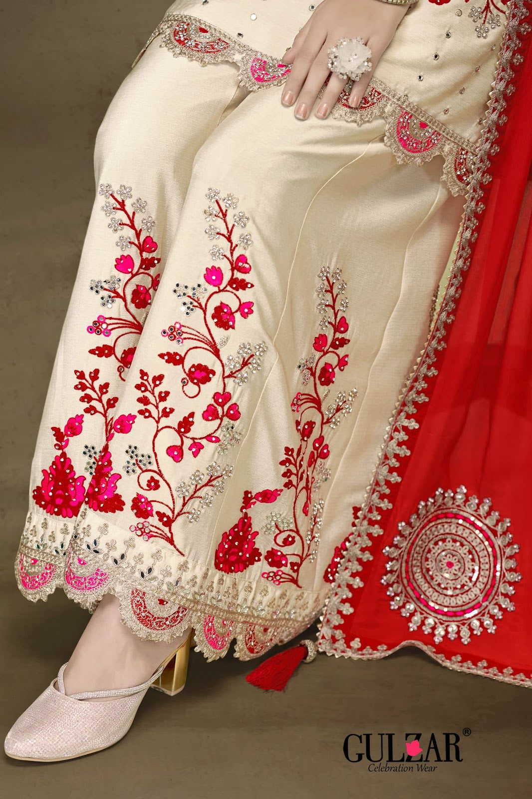 Hazariphool Gulzar Chinon Readymade Plazzo Style Suits Wholesaler India