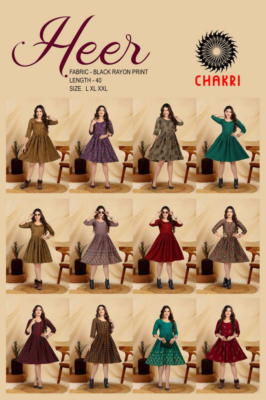 Heer Fly Free Rayon Anarkali Kurtis