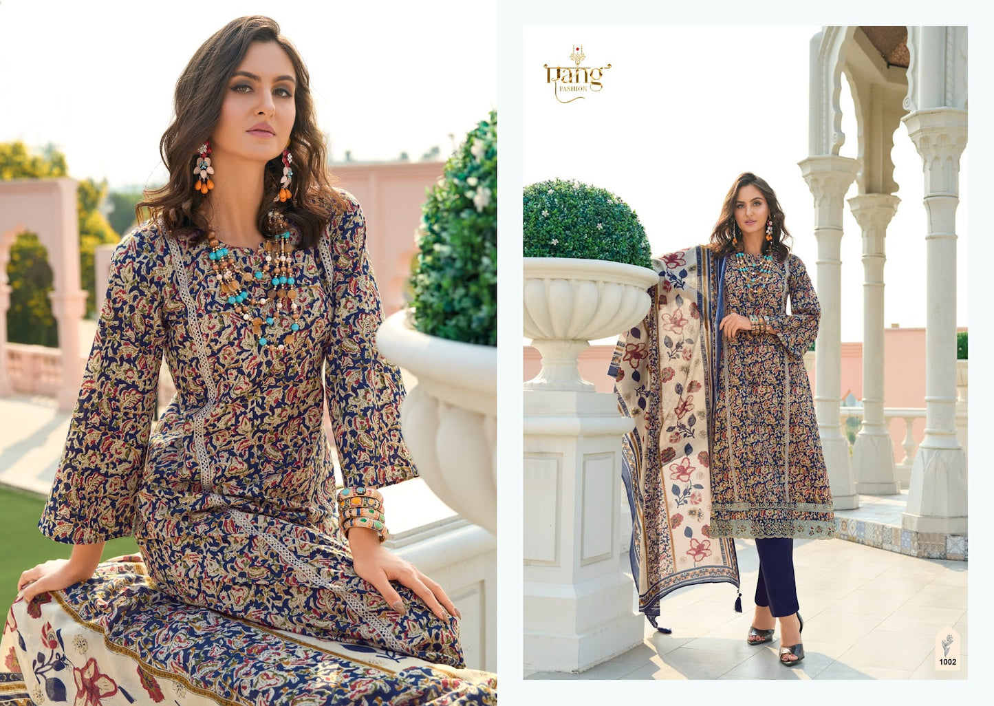 Heerva Rang Fashion Swiss Lawn Pant Style Suits Wholesaler India