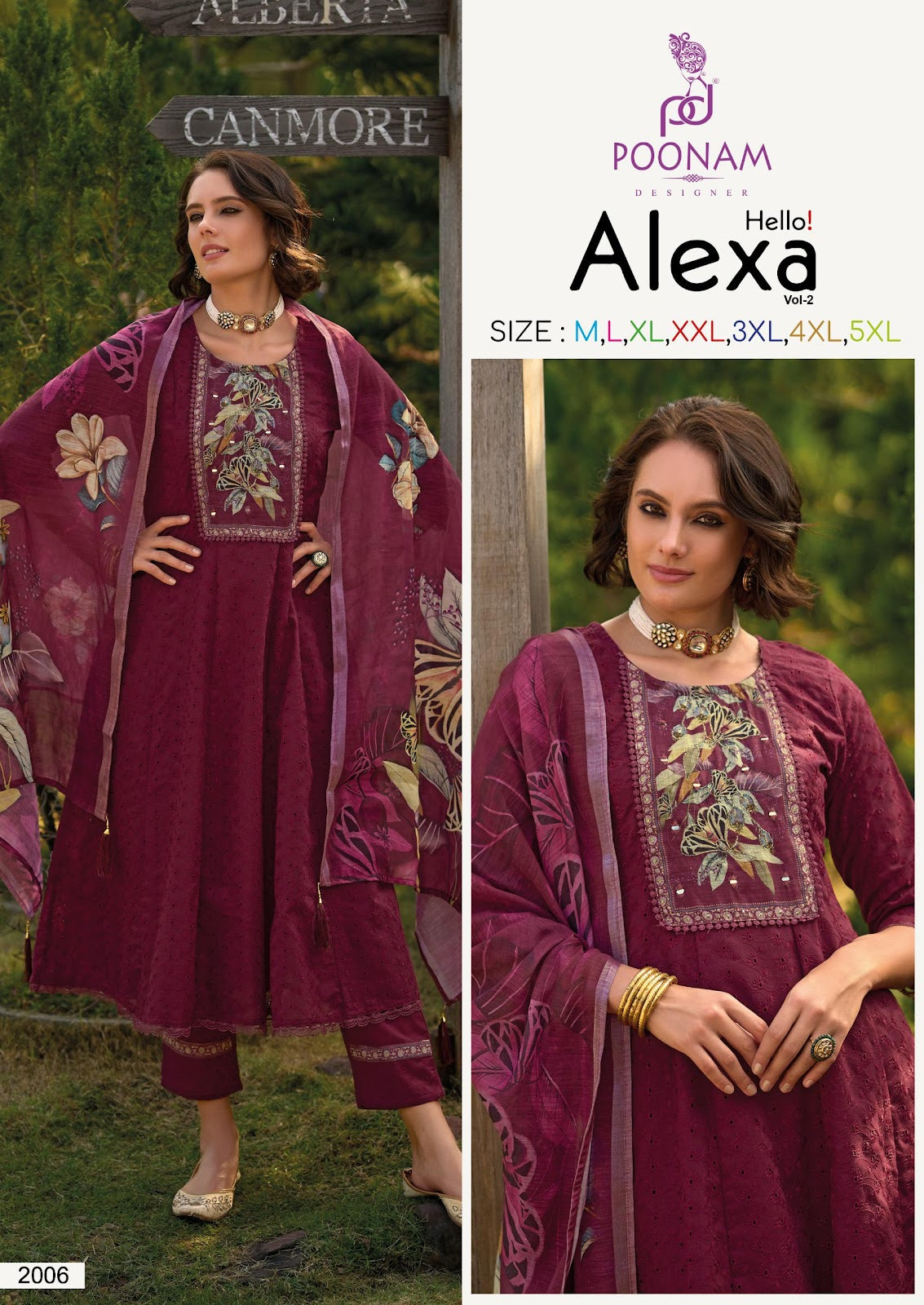Hello Alexa Vol 2 Poonam Designer Cotton Readymade Anarkali Suits Supplier