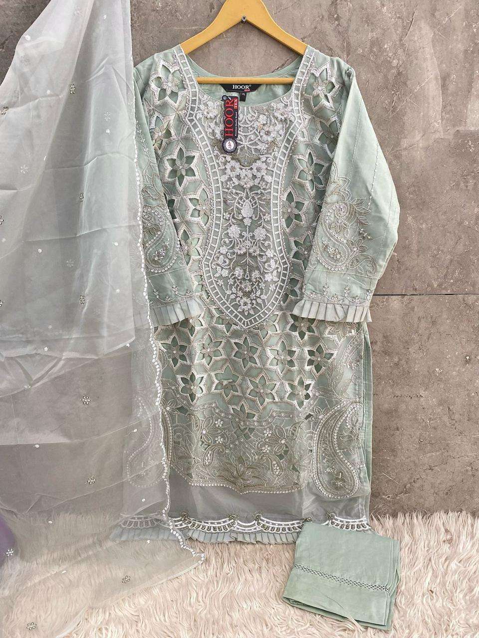 Hf 177 Hoor Tex Organza Pakistani Readymade Suits Manufacturer Gujarat