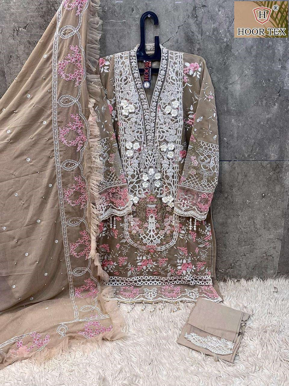 Hf 189 Hoor Tex Fox Georgette Pakistani Readymade Suits Wholesale Rate