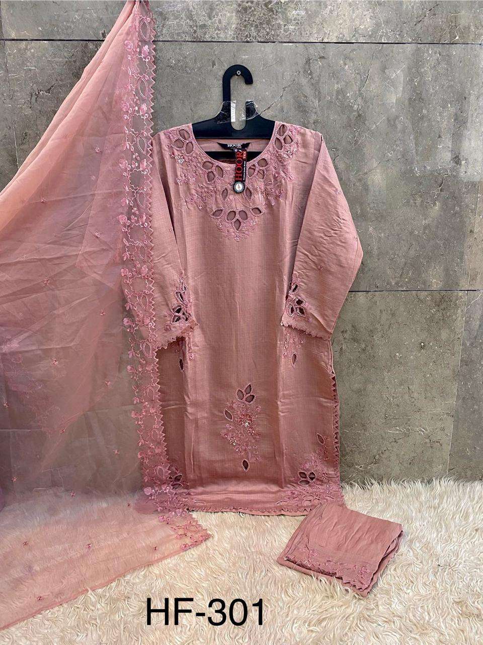 Hf 301 Hoor Tex Viscose Pakistani Readymade Suits Wholesaler India