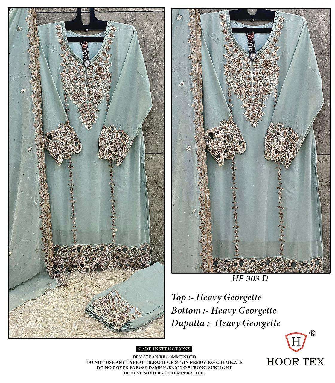 Hf 303 Hoor Tex Georgette Pakistani Readymade Suits Manufacturer Ahmedabad