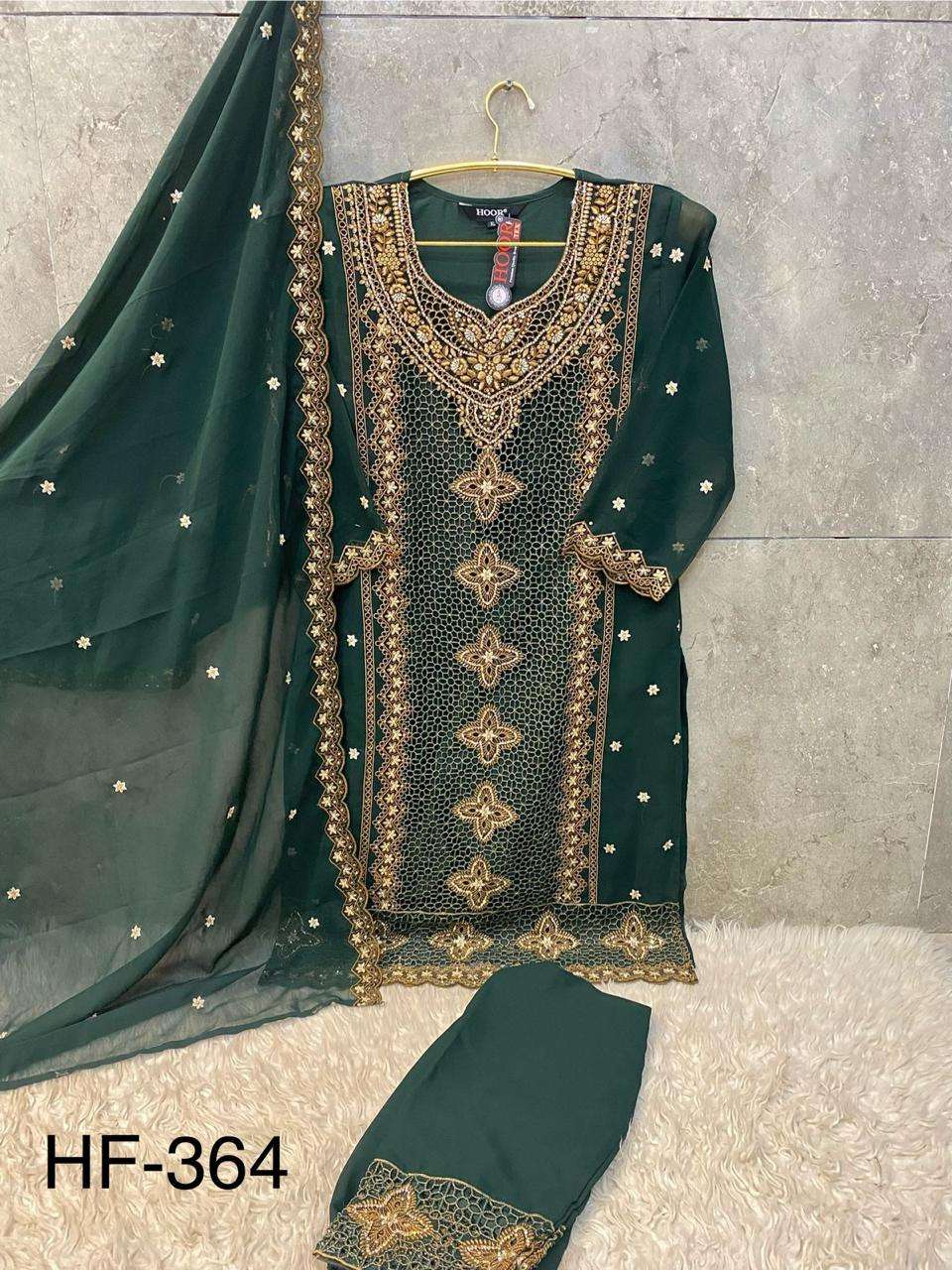 Hf 364 Hoor Tex Georgette Pakistani Readymade Suits Exporter Gujarat