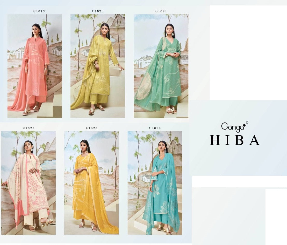 Hiba Ganga Cotton Plazzo Style Suits Supplier Ahmedabad