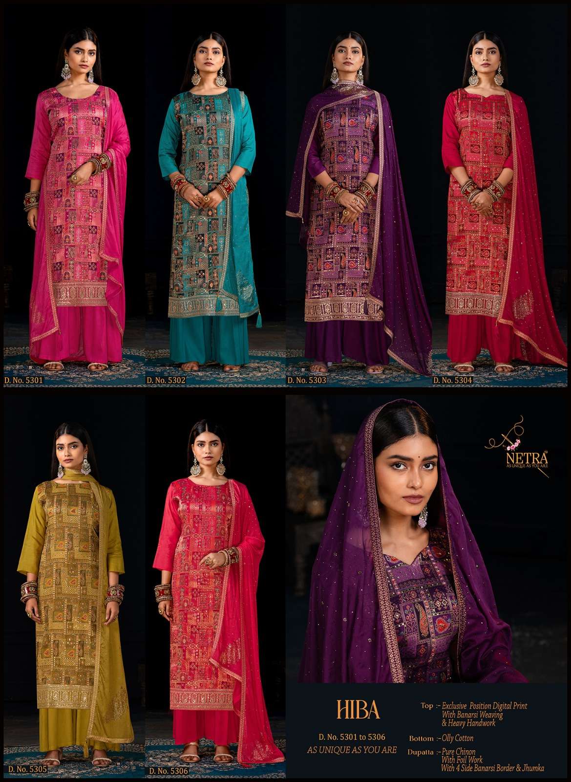 Hiba Netra Banarasi Pant Style Suits Wholesale Rate