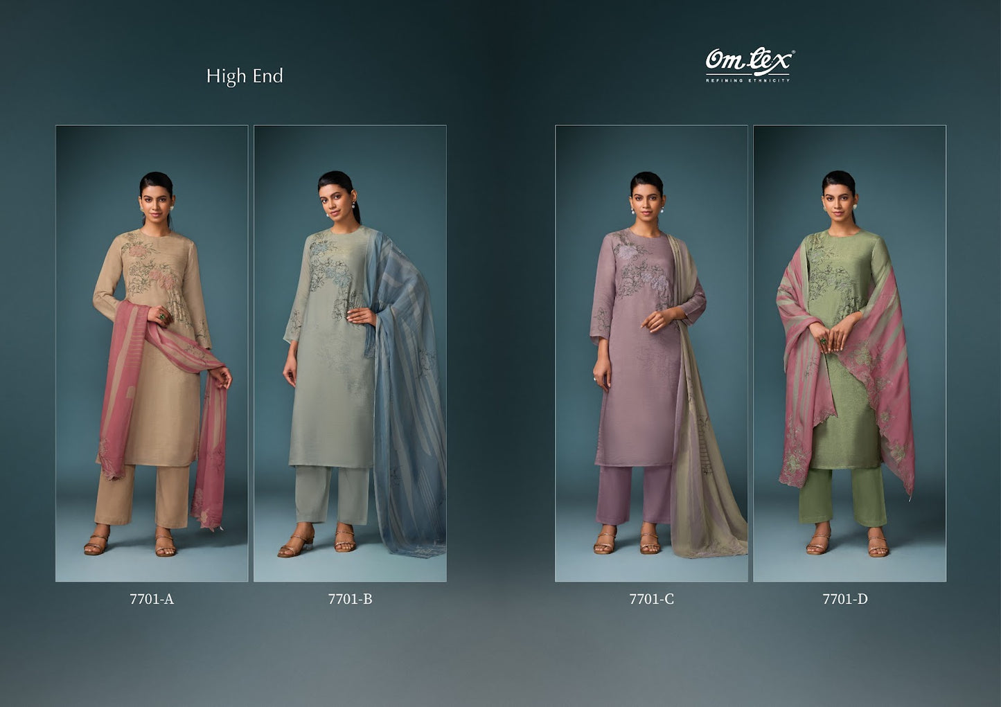 High End Omtex Silk Pant Style Suits Wholesaler Ahmedabad