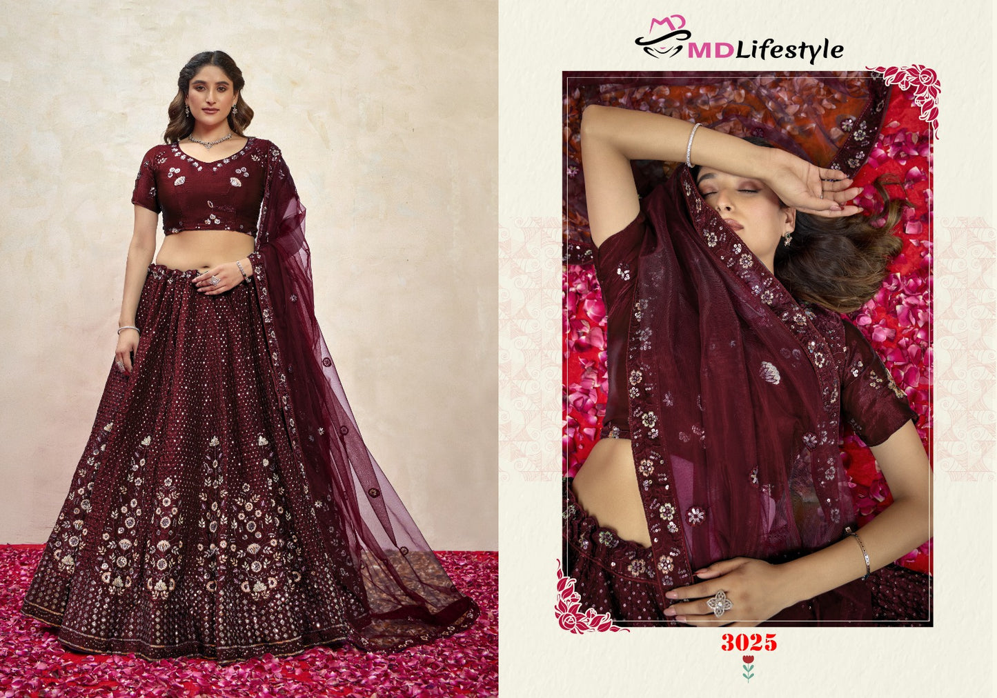 Hirwa Vol 3 Md Lifestyle Silk Lehenga Choli Supplier Ahmedabad