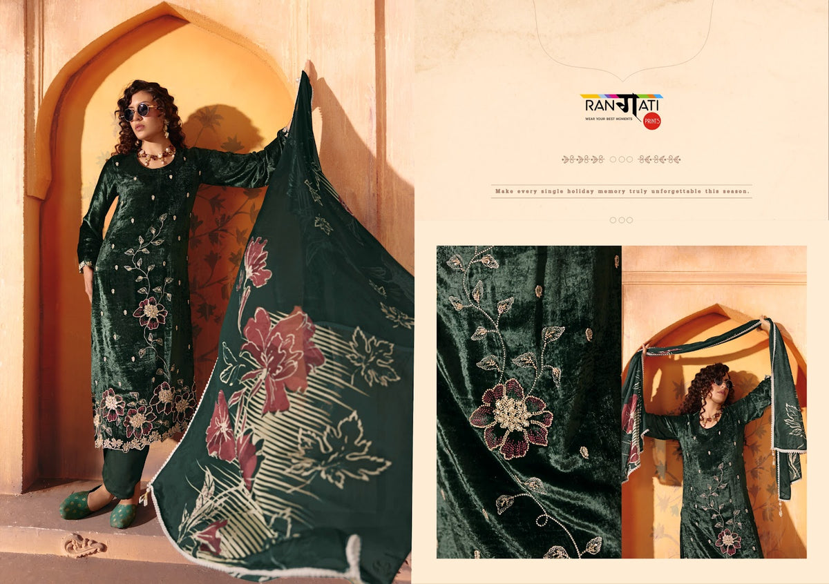 Legacy Rangati Prints Plush Velvet Suits Exporter
