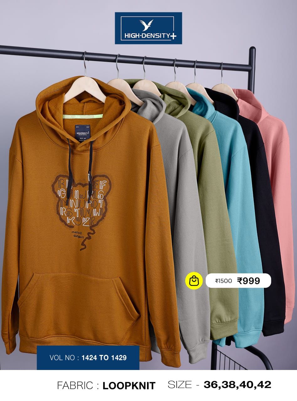 Hoodies Vol No 1424-1429 Rib High Density Loop Net Mens Tshirts Wholesaler