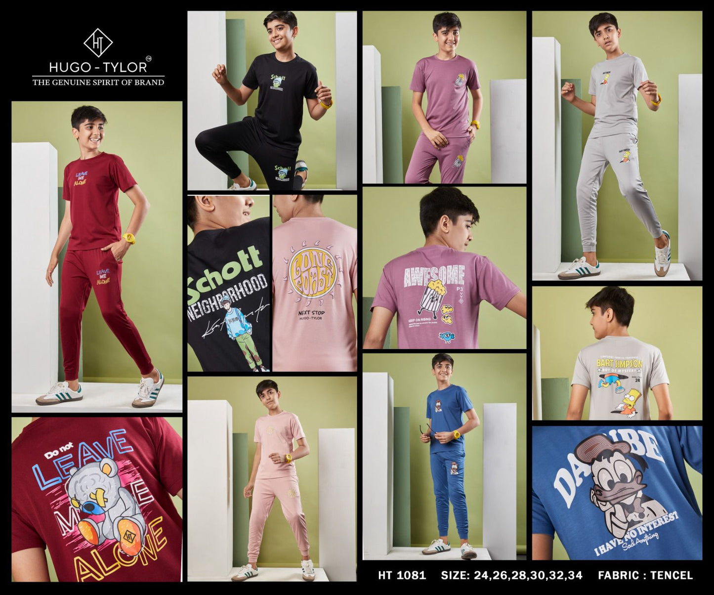 Ht 1081 Hugo Tylor Tencil Lycra Boys Pant Set Wholesaler