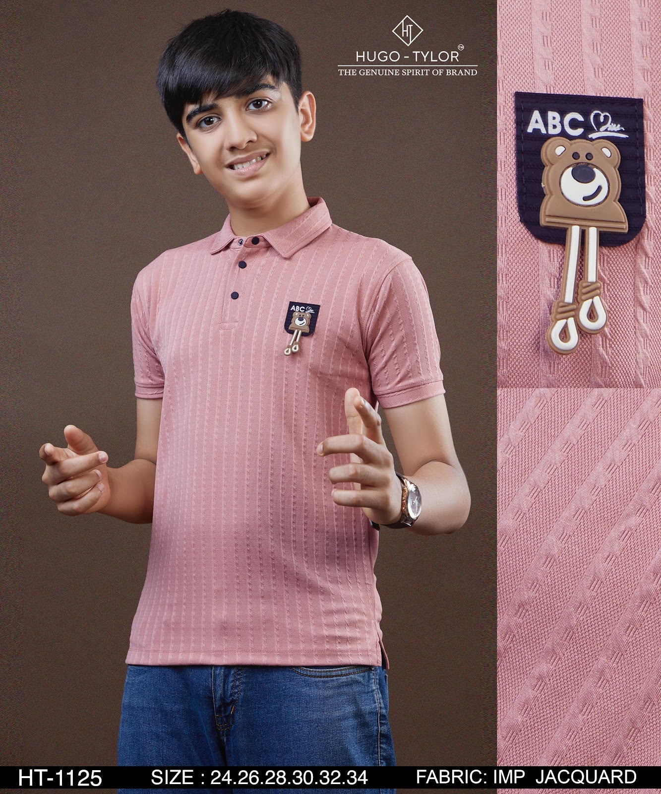 Ht 1125 Hugo Tylor Imported Boys Tshirt Supplier