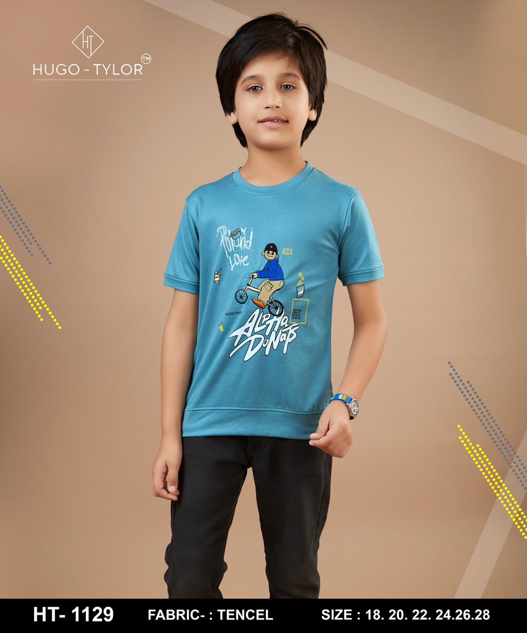 Ht 1129 Hugo Tylor Tencil Lycra Boys Tshirt Wholesaler Ahmedabad